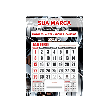 Calendários de Parede 27x37 cm