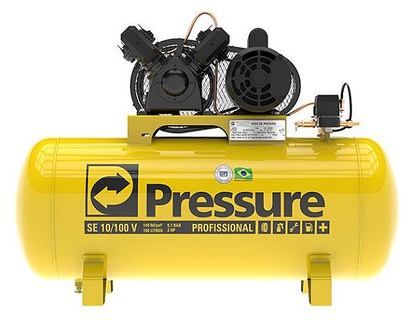 COMPRESSOR DE AR 2CV 10 Pés 100L 110/220V PRESSURE-SE10/100V