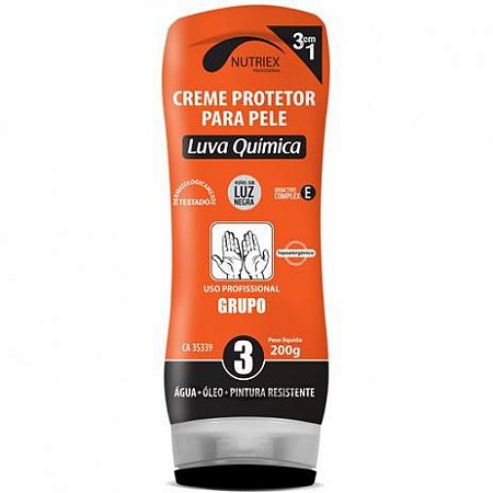 CREME PROTETOR PARA PELE GRUPO 3 LUVA QUÍMICA 200g NUTRIEX