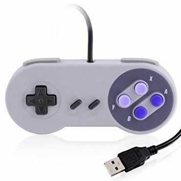 Joystick Controle USB Retrô Super Nintendo - Cinza