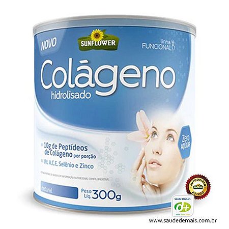 Colágeno Sabor Natural 300g  - Vitaminas A, C, E e o Zinco