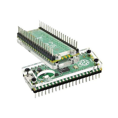 Raspberry Pi Pico com Pinos Soldados e Case