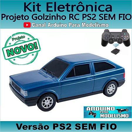 Projeto Gol Quadrado RC Controle PS2 sem Fio - Arduino p/ Modelismo - Kit Eletrônica