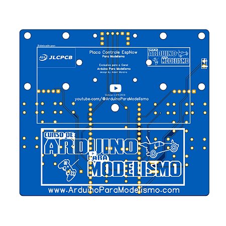 Placa para Controle EspNow Formato Retangular Arduino Para Modelismo