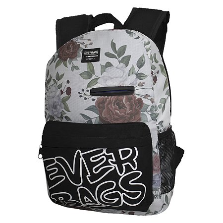 Mochila Premium Branco Floral