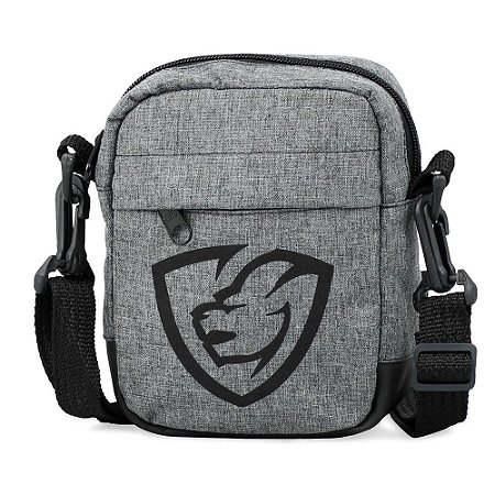Shoulder Bag Cinza - Logotipo Emborrachado