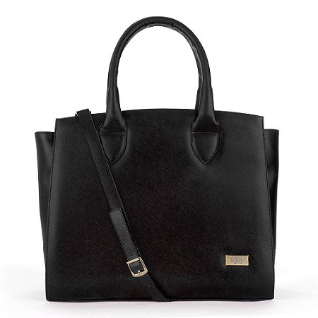 Bolsa de Ombro Feminina Cor Preto Modelo Elena Marca Lefity