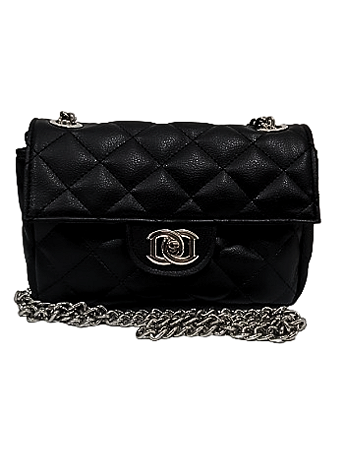 Bolsa Matelasse com Alça de Corrente Preta da Marca Lefity