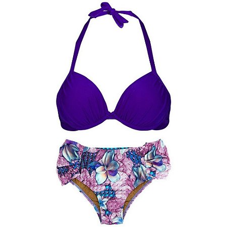 Conjunto Renata Roxo e Estampa Roxa