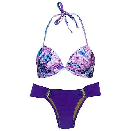 Conjunto Rafaela Estampa Roxa e Roxo