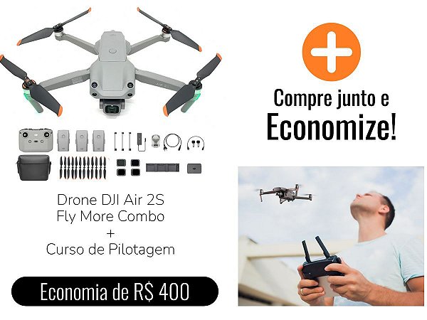 Compre Junto - Drone DJI Air 2S + Curso de Pilotagem