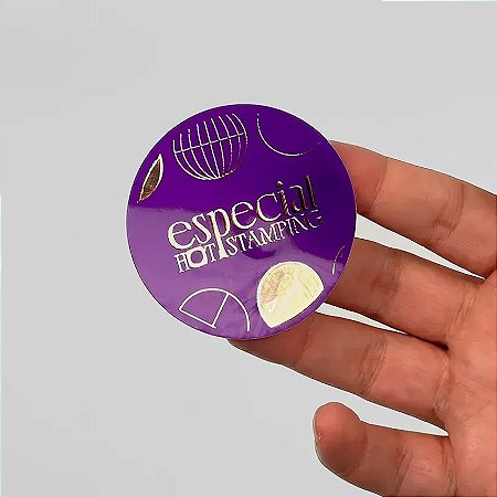 250 ADESIVOS REDONDO COM HOT STAMP 5X5