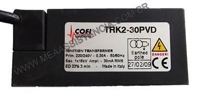 Queimadores industriais - Transformador de ignição Cofi TRK2-30PVD