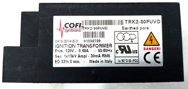 Queimadores industriais - Transformador de ignição Cofi TRK2-30PUVD