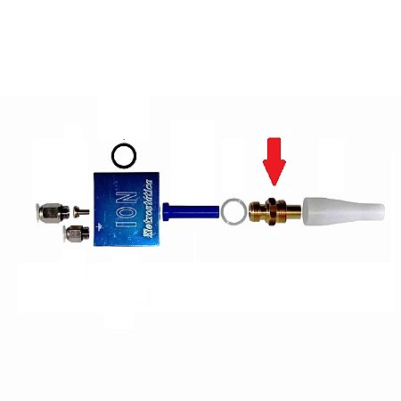 Equipamentos para pintura eletrostática a pó - Peça de Fixação do Ejetor Câmara Quadrada