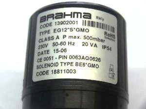 Queimadores industriais - Válvula solenoide Brahma -  Bobina BE6*GMO