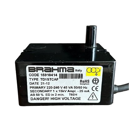 Queimadores industriais - Transformador de ignição Brahma TD1STCAF