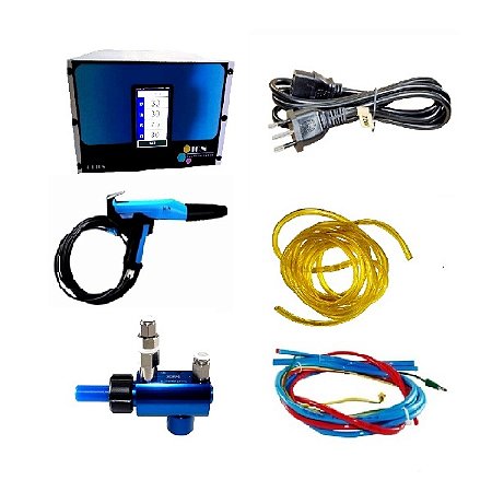 Equipamentos para pintura eletrostática a pó - Equipamento Órion (Fonte + Pistola + Câmara + Chicote pneumático + Suporte)