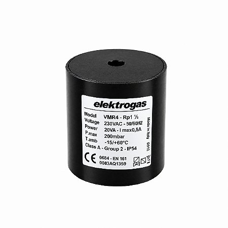 Queimadores industriais - Bobina ELEKTROGÁS VMR 4 VML 4 - RP 1 e 1/2” - 200 mBar 230V 50-60Hz