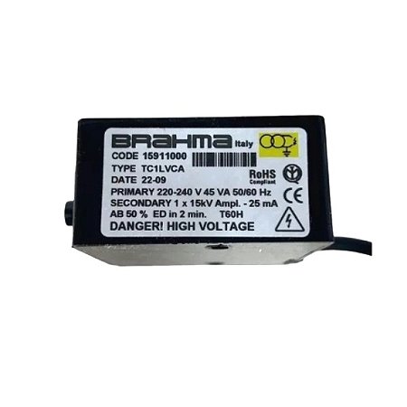 Queimadores industriais - Transformador de ignição Brahma TC1LVCA