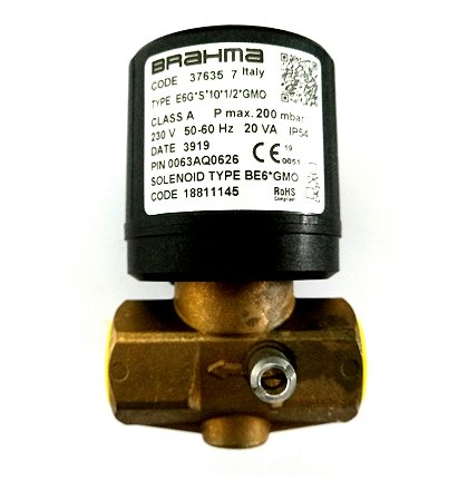 Válvula solenoide para queimadores industriais Brahma E6G*S*10*GMO  (latão sem regulagem)