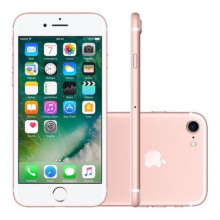APPLE IPHONE 7 32GB ROSA NOVO COM CAIXA COM GARANTIA DE 2 ANOS