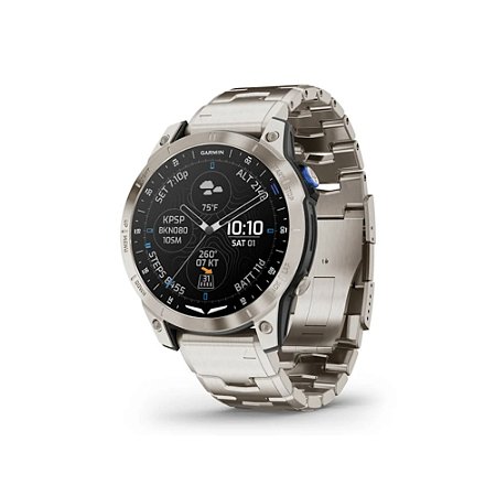 D2 Mach 1, Black, Brushed Ti w/ Ti Band, NA - GARMIN (P/N 010-02582-50)