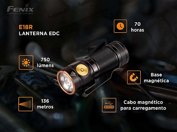 Lanterna EDC Fenix E18R - 750 Lúmens