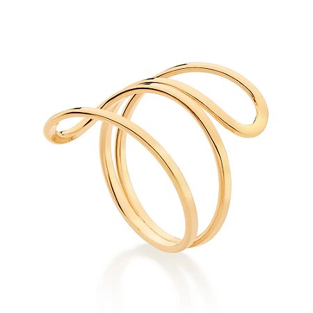 ANEL ARO DUPLO BANHADO A OURO 18K
