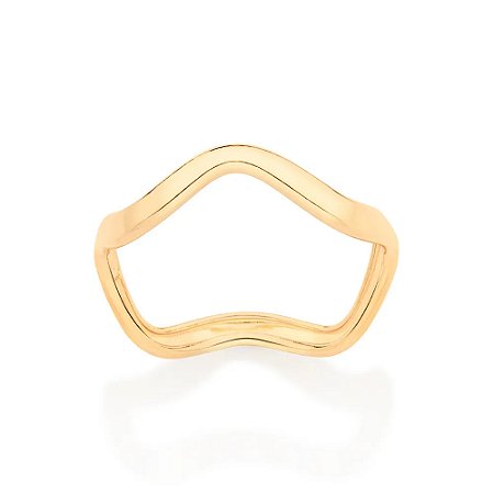 ANEL ONDULADO BANHADO A OURO 18K ROMMANEL