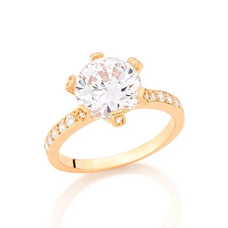 ANEL BANHADO A OURO 18K COM ZIRCÔNIAS