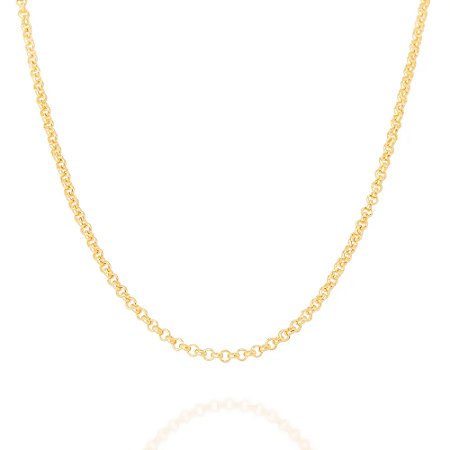 GARGANTILHA ELO PORTUGUÊS BANHADA A OURO 18K 42 CM