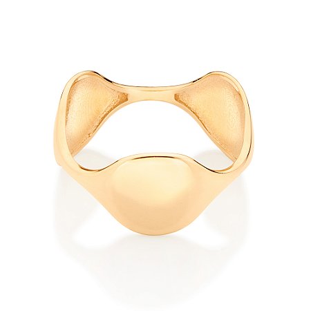 Anel ondulado banhado a ouro 18k