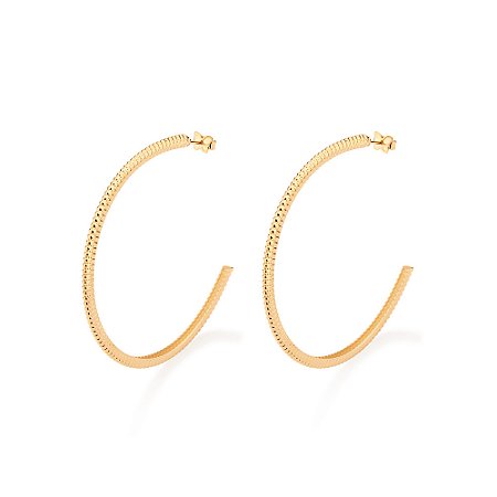 Brinco meia argola banhada a ouro 18k