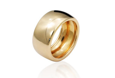 Aliança Larga banhada ouro 18k