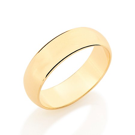 Aliança lisa banhada a ouro 18k
