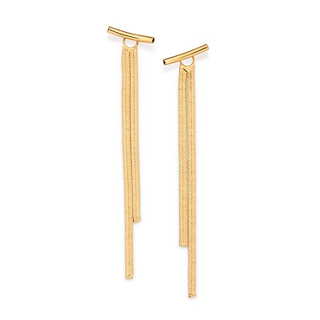 Brinco ear jacket banhado a ouro 18k