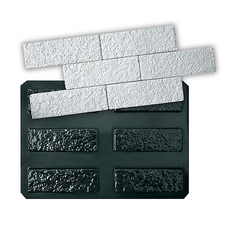 BLACK 104 - Forma ABS 2mm Gesso/Cimento - Brick's Rústico - 6 pçs de 21 x 7 cm