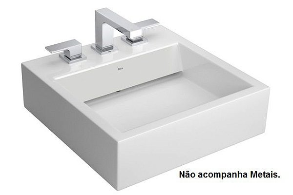 Cuba Apoio Quadrada 45 X 45 cm com Mesa e Válvula Oculta Branca Deca