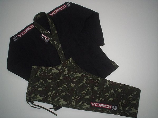 Kimono Jiu-Jitsu Trançado Camuflado Verde Adulto Marca Aranha