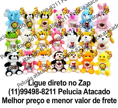 Animais de pelúcia sortidos para grua fizzy cod 2694 com 96 unidades