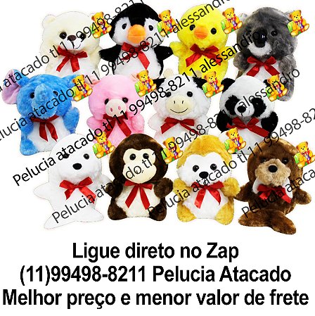 Animais de pelúcia sortidos para grua fizzy cod 2719 com 84 unidades