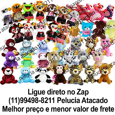 Animais de pelúcia sortidos para grua com 80 unidades Mix10