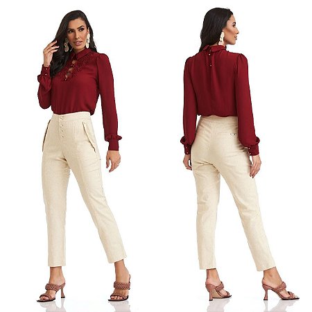 Camisa Vinho Eva Bella Cris