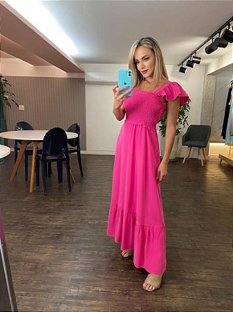 Vestido Longo Pink  Morina Belline