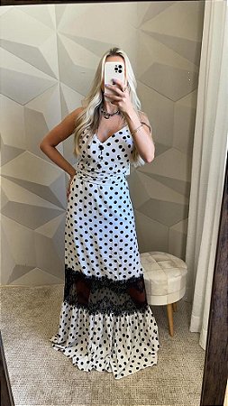 Vestido Longo de Poá  Lily belle