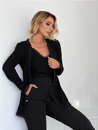 Conjunto estilo twin-set - Acompanha Casaco e Regata Eva bella Patricia