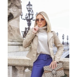 Tricot bordado com pérolas Lily belle