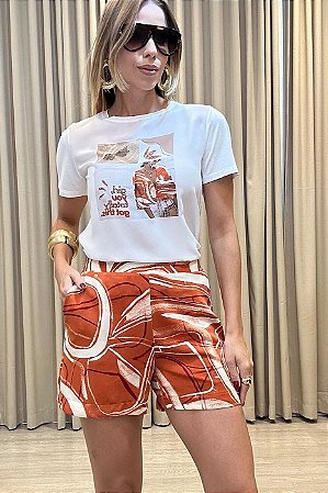 Shorts Estampado Feminino Nuxx