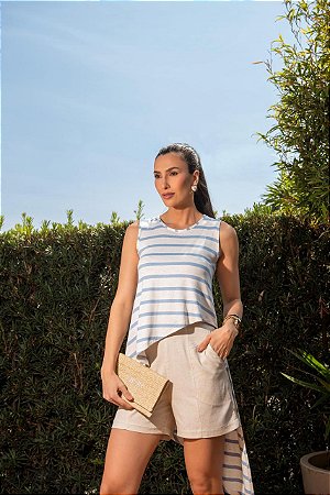 Short Alfaiataria meia coxa Linho Camila
